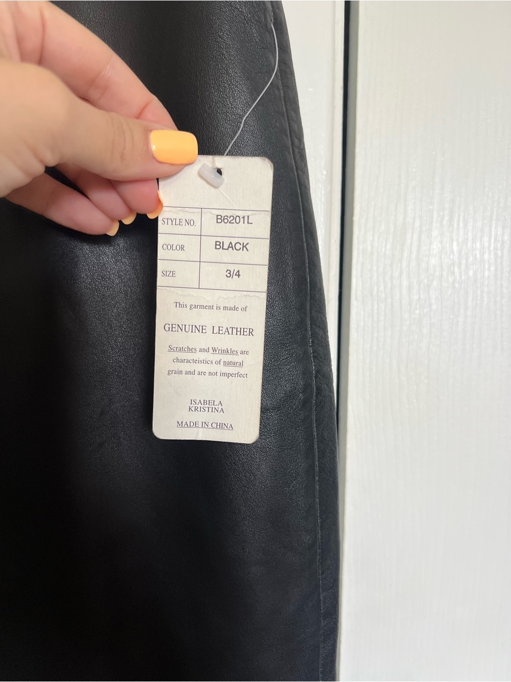 Isabela Kristina Vintage Y2K Black Genuine Leather Pants Straight Leg - Picture 3 of 10